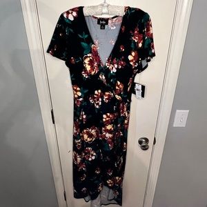 NWT - high low faux wrap dress